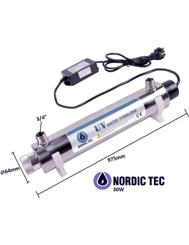 UV-sterilisator met PHILIPS TUV 30W - 8 GPM voor water