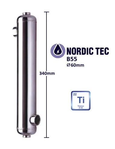 Zwembad Titanium Warmtewisselaar NORDIC Tec B55-Ti 16 kW