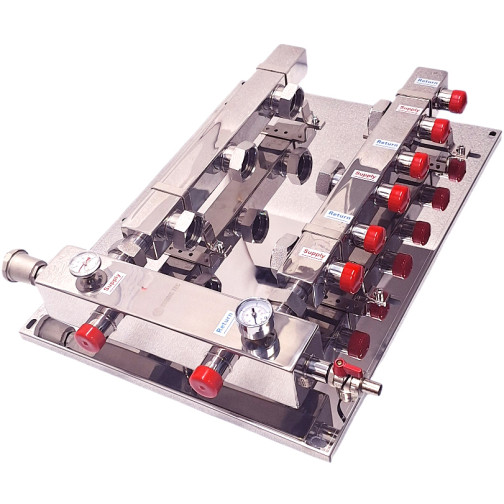 Open verdeler-collector 3 groepen + Thermometer & manometer Nordic Tec NL2
