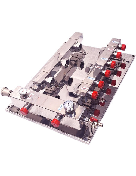 Open verdeler-collector 3 groepen + Thermometer & manometer Nordic Tec NL2